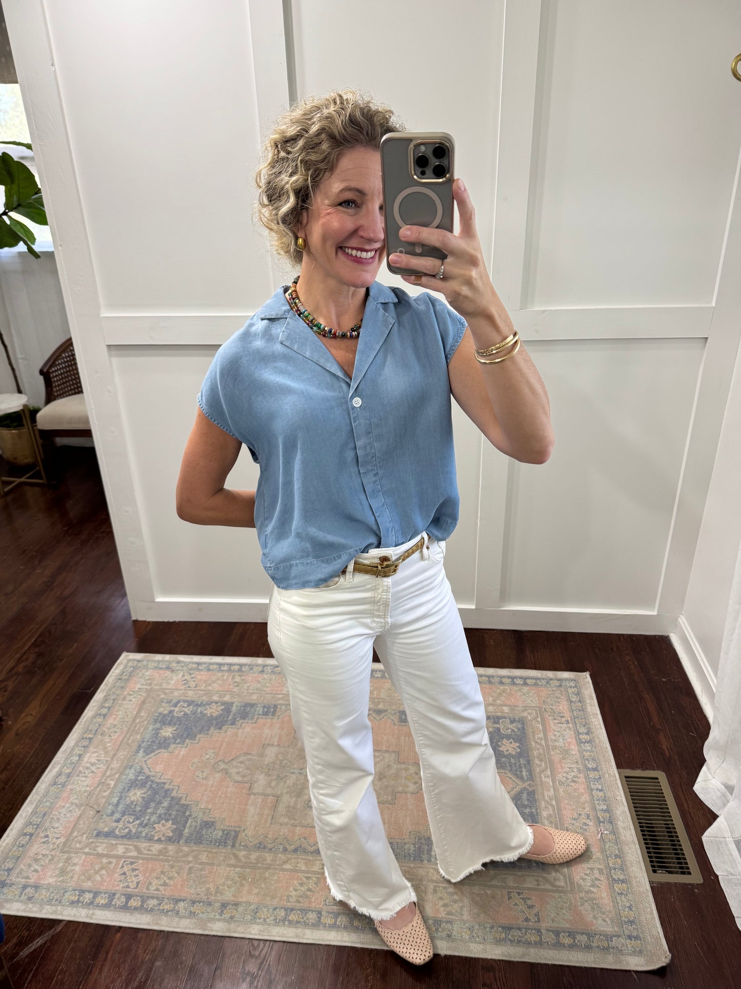 Cruz bleached denim top