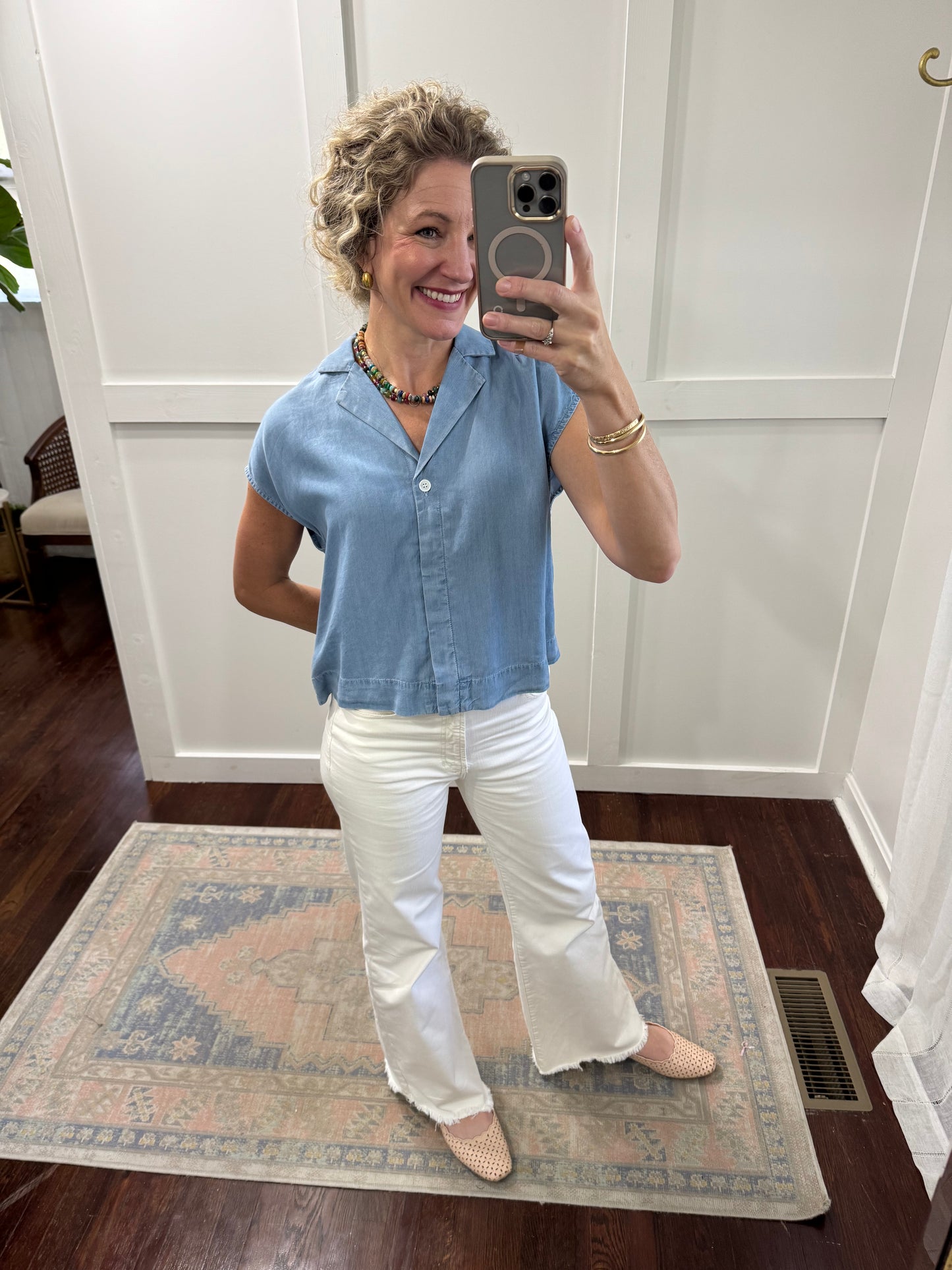 Cruz bleached denim top