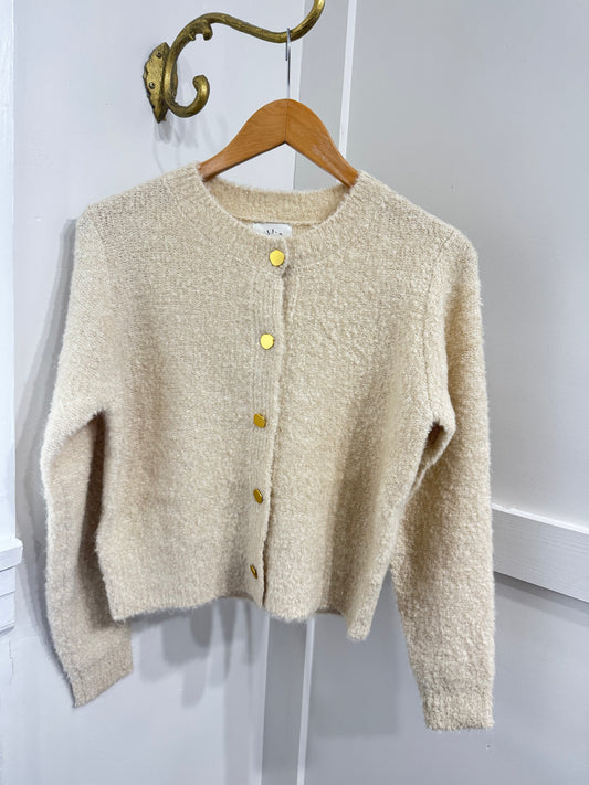 Ivory gold button cardi