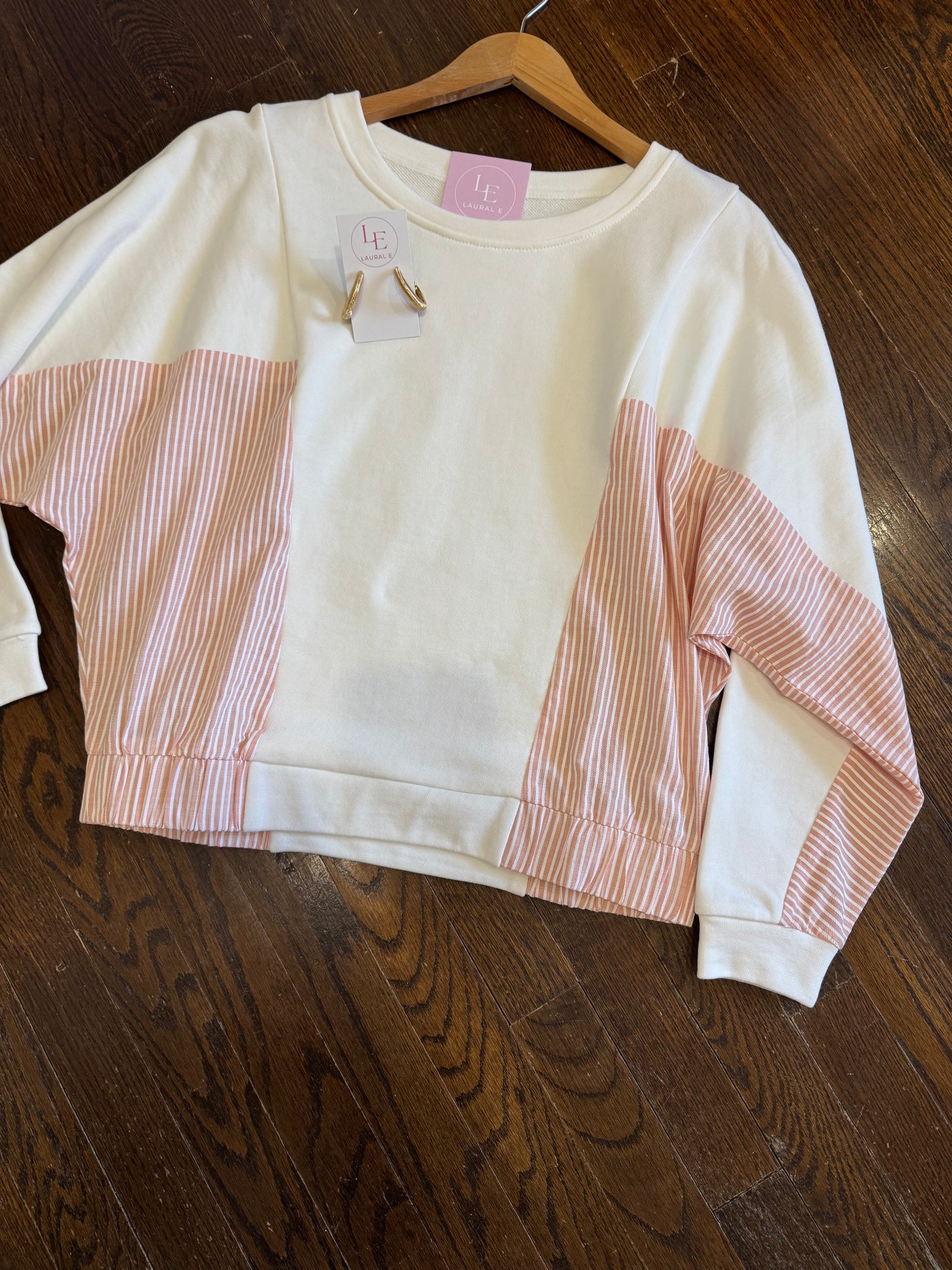 Peach stripe pullover