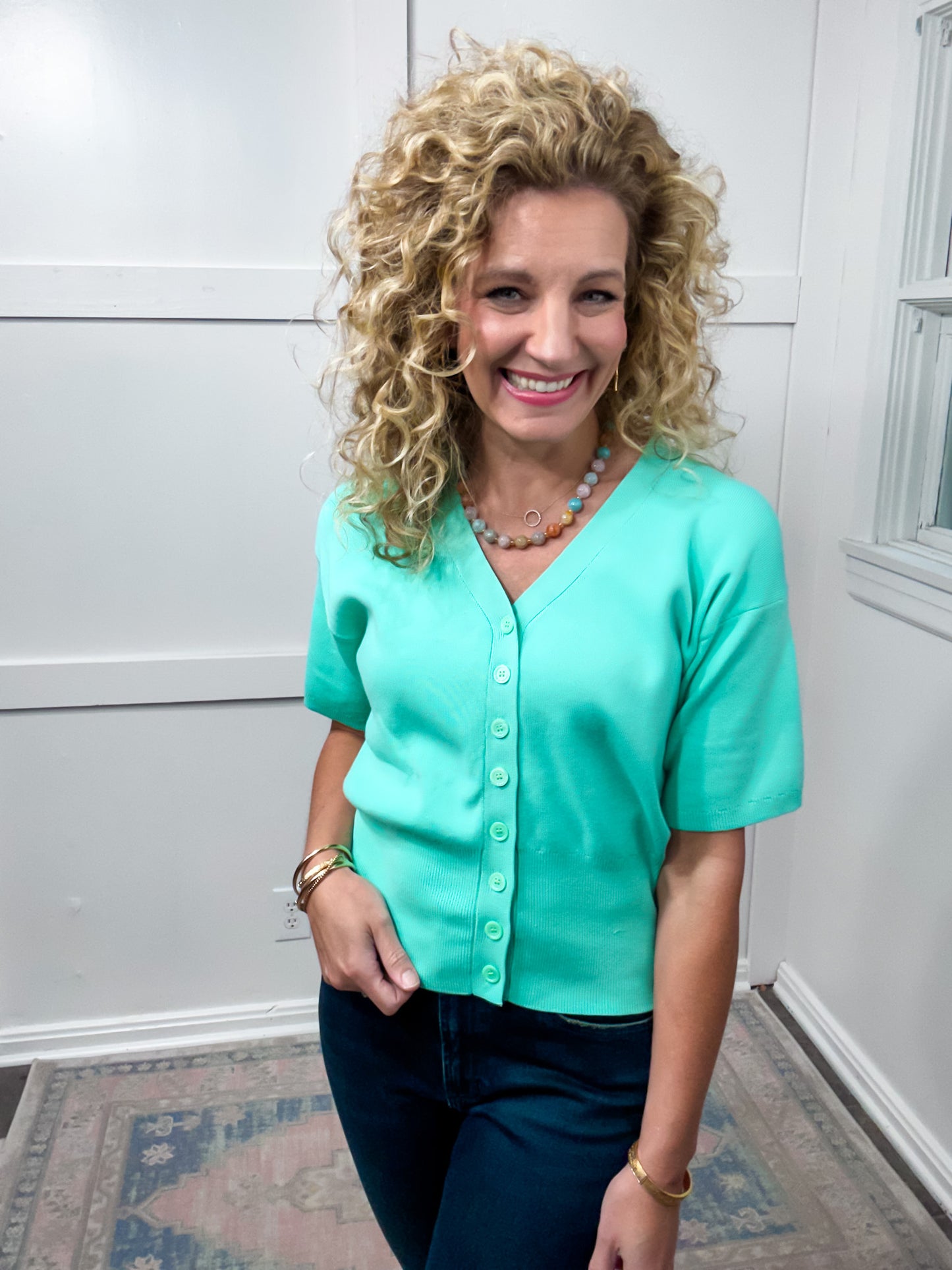 Mint cardigan sweater