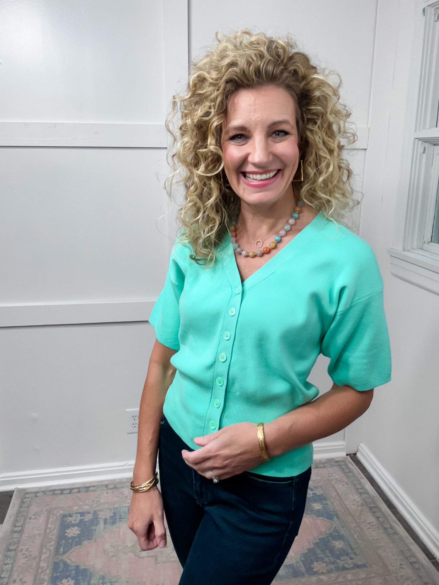 Mint cardigan sweater