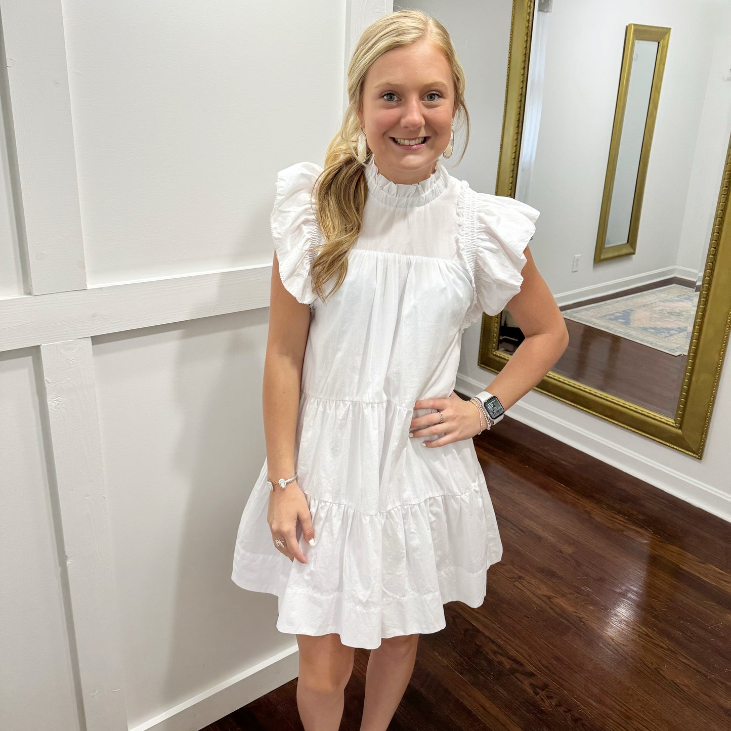 White tiered dress