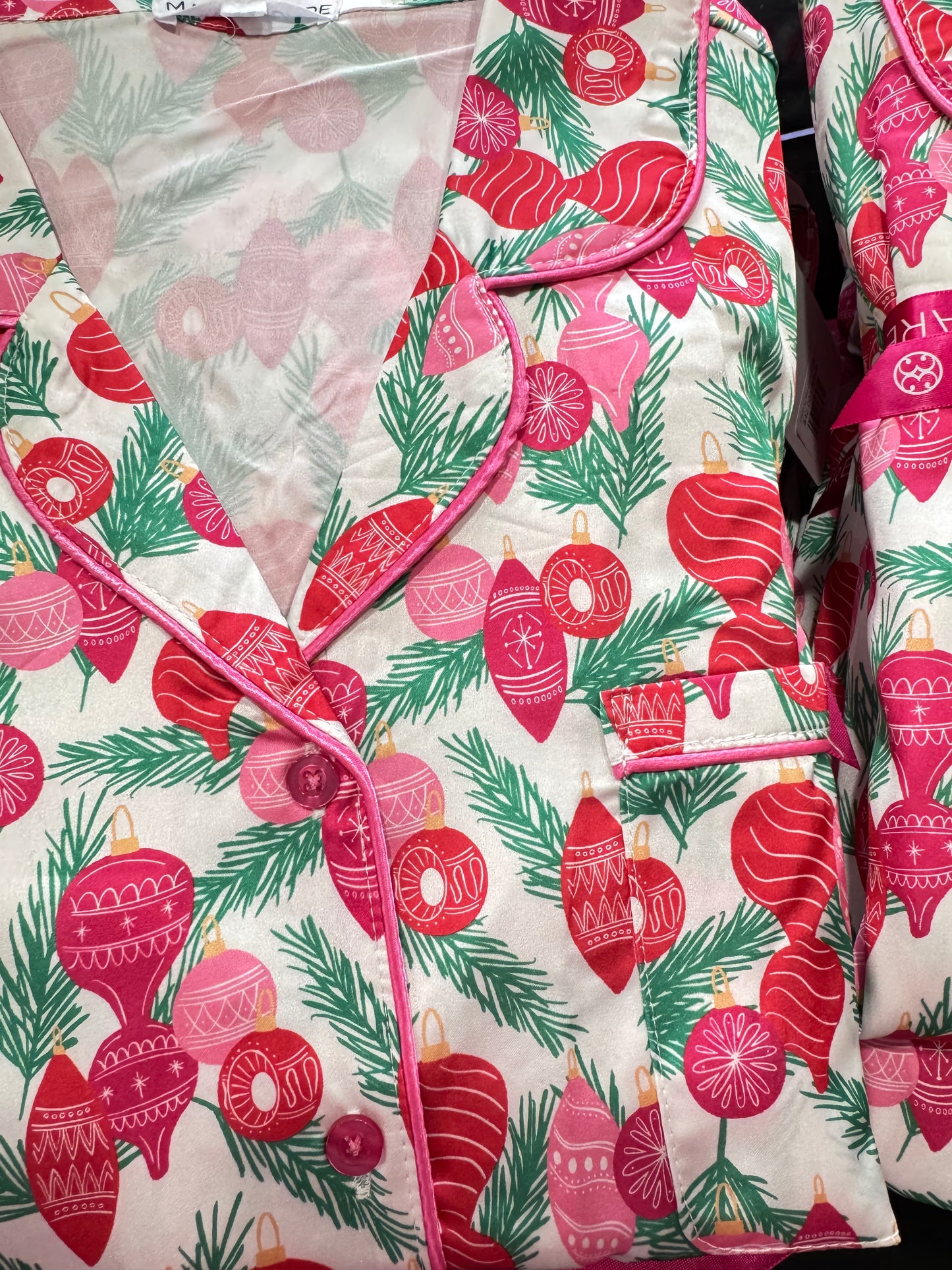 Satin pj set trim the tree