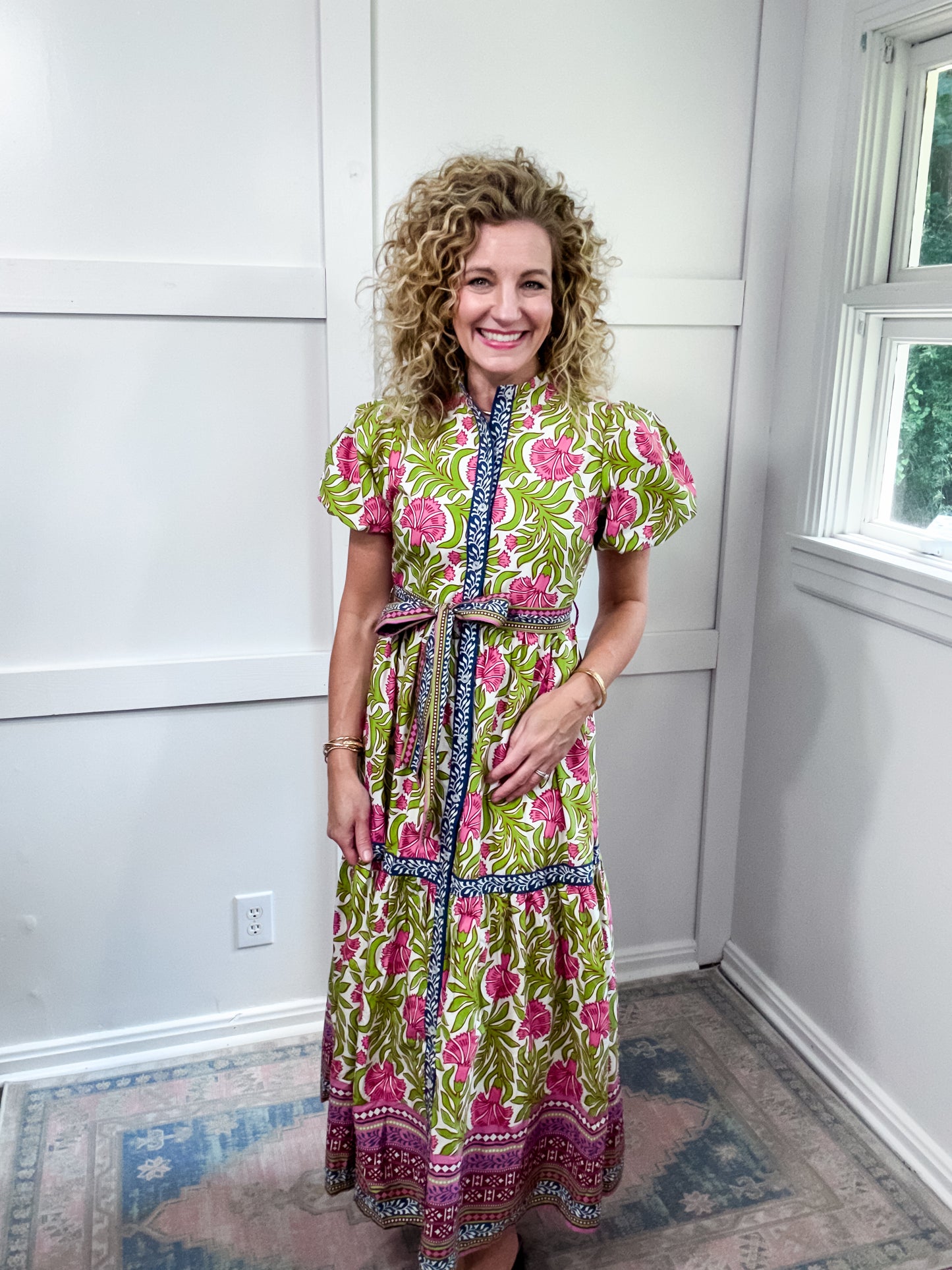 Olive navy plum floral maxi