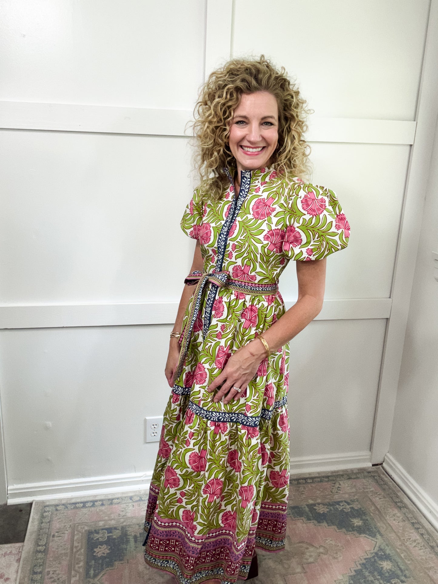 Olive navy plum floral maxi