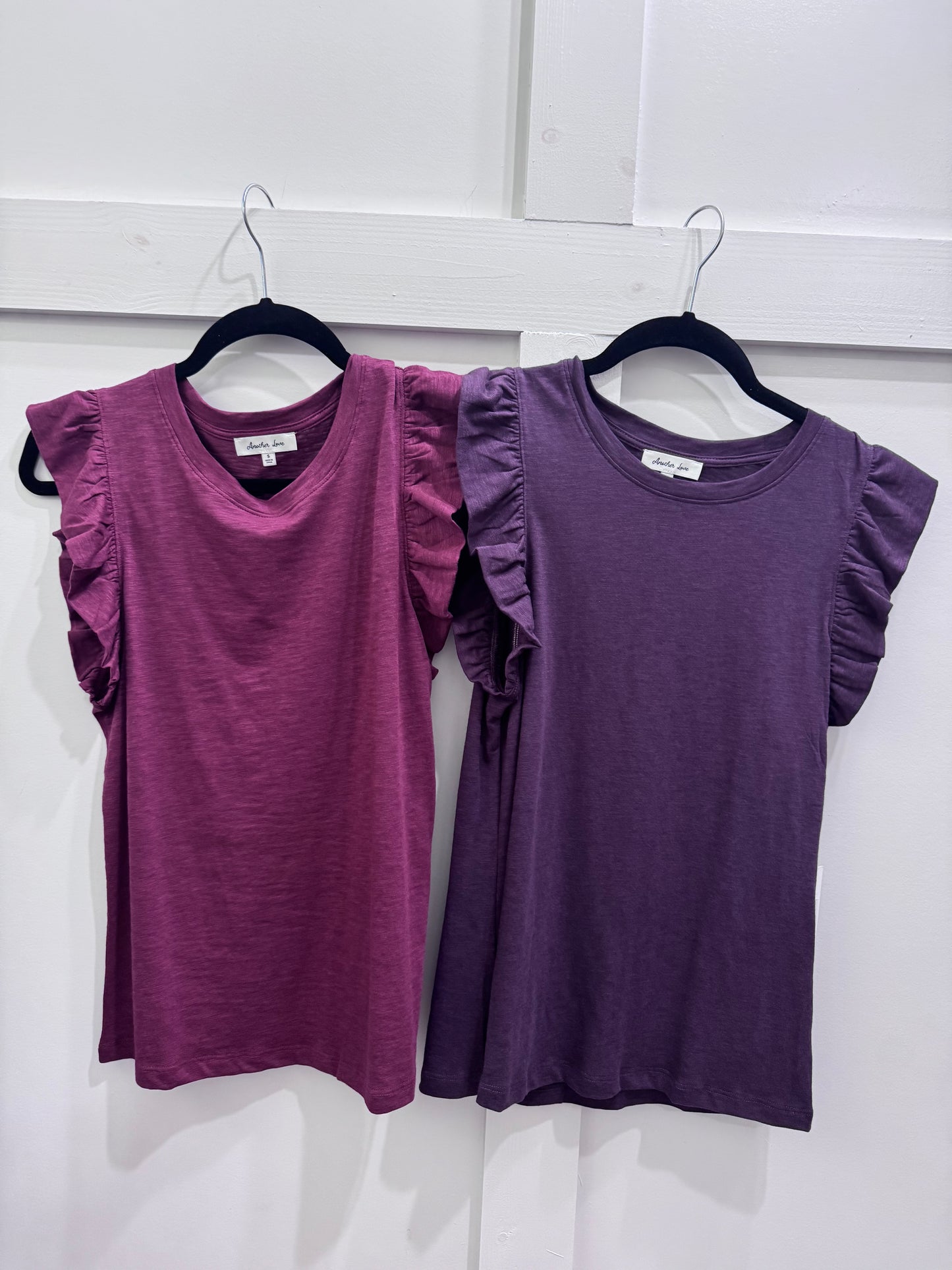 North ruffle flutter sleeve tee