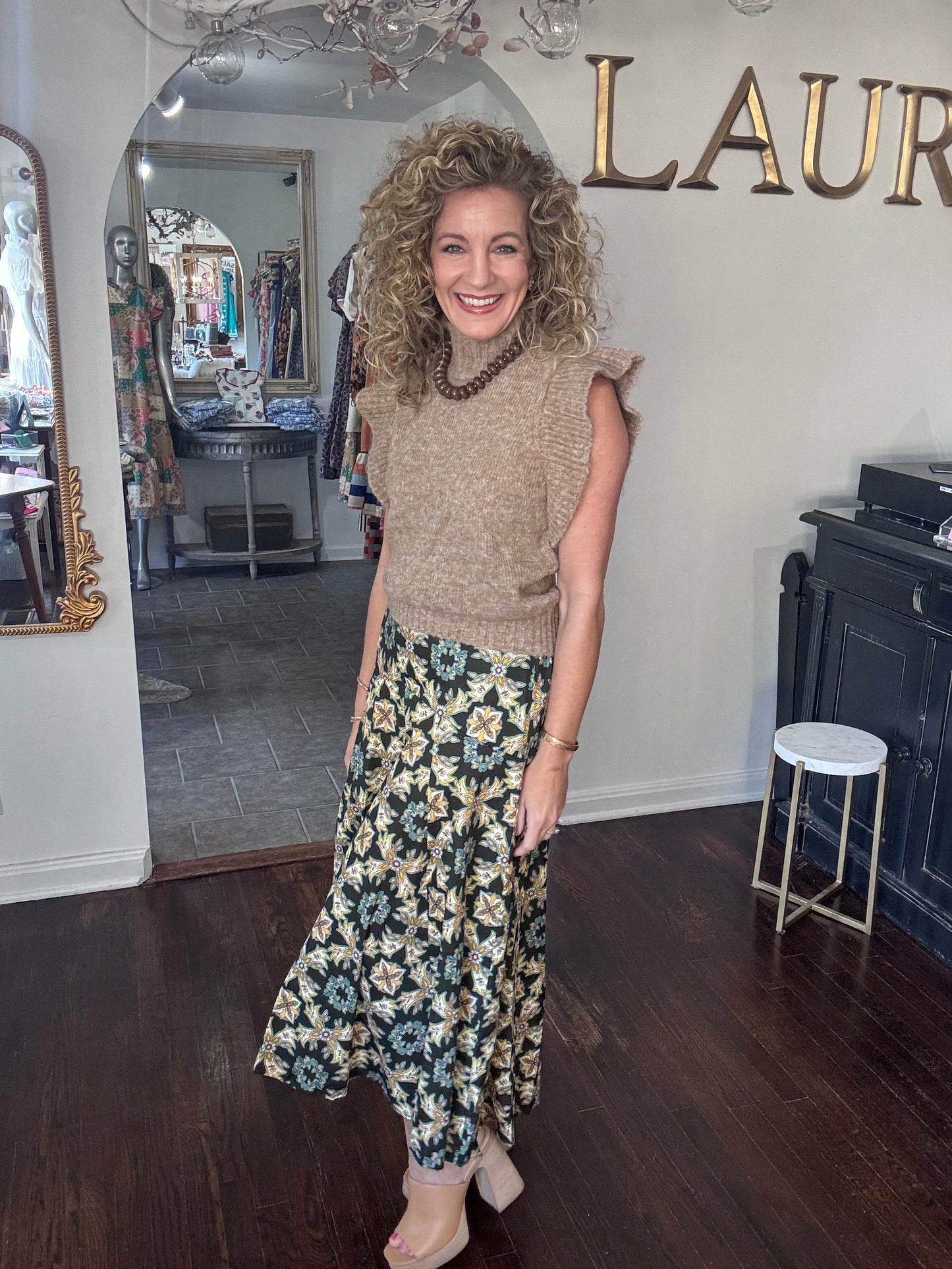 Luxe trellis maxi skirt