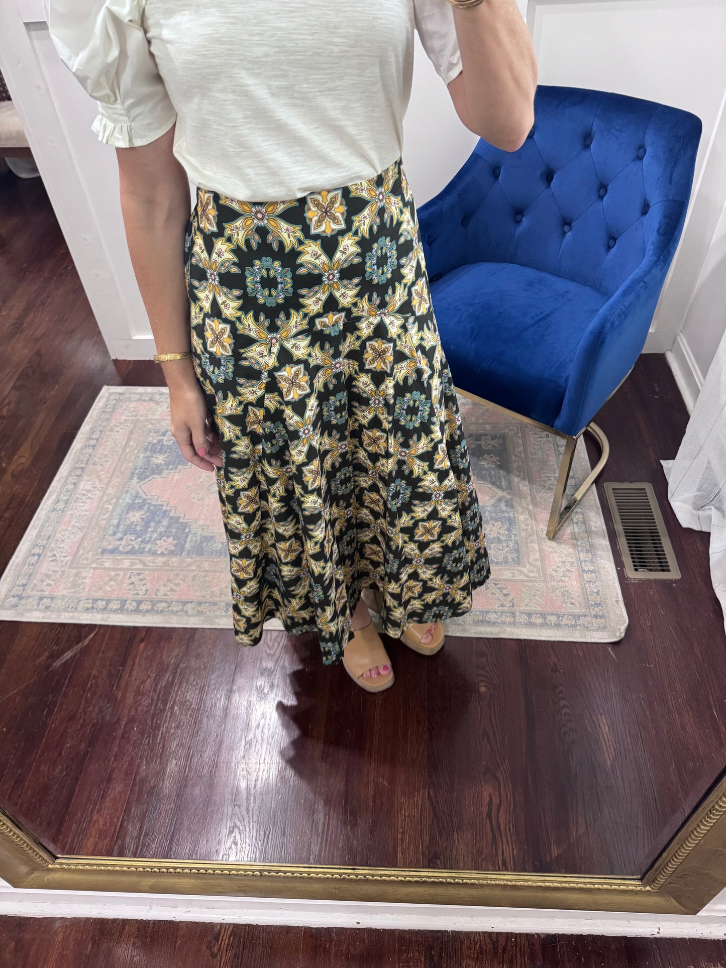 Luxe trellis maxi skirt
