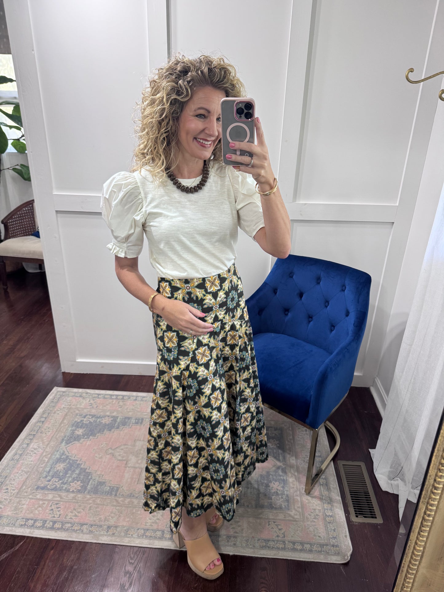 Luxe trellis maxi skirt