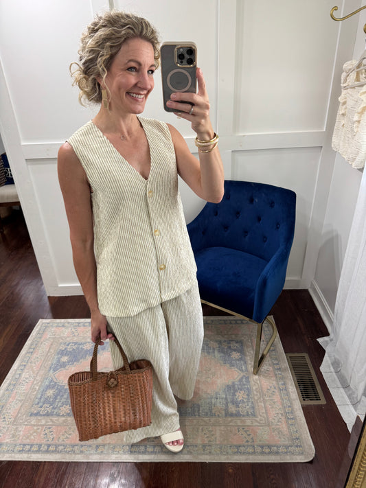 In the clouds v-neck vest