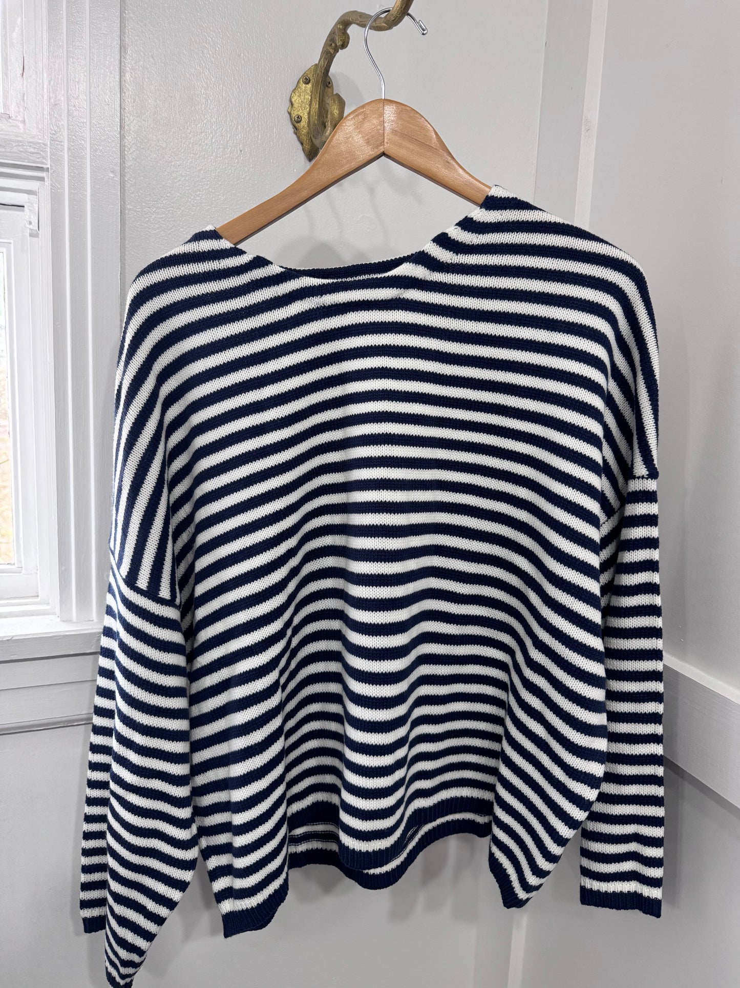 Navy ivory striped sweater