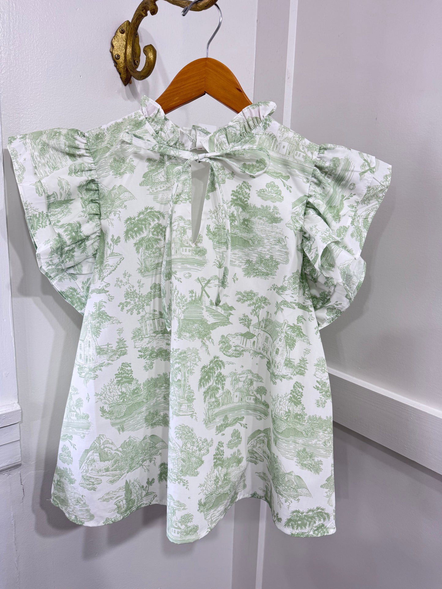 Sage toile blouse