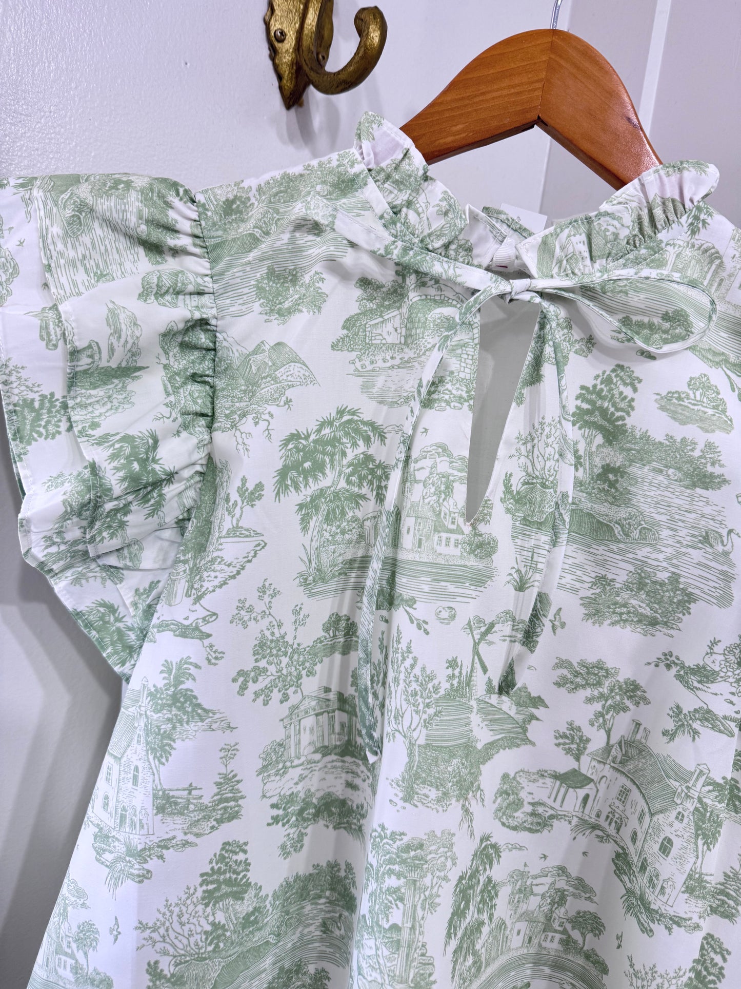 Sage toile blouse