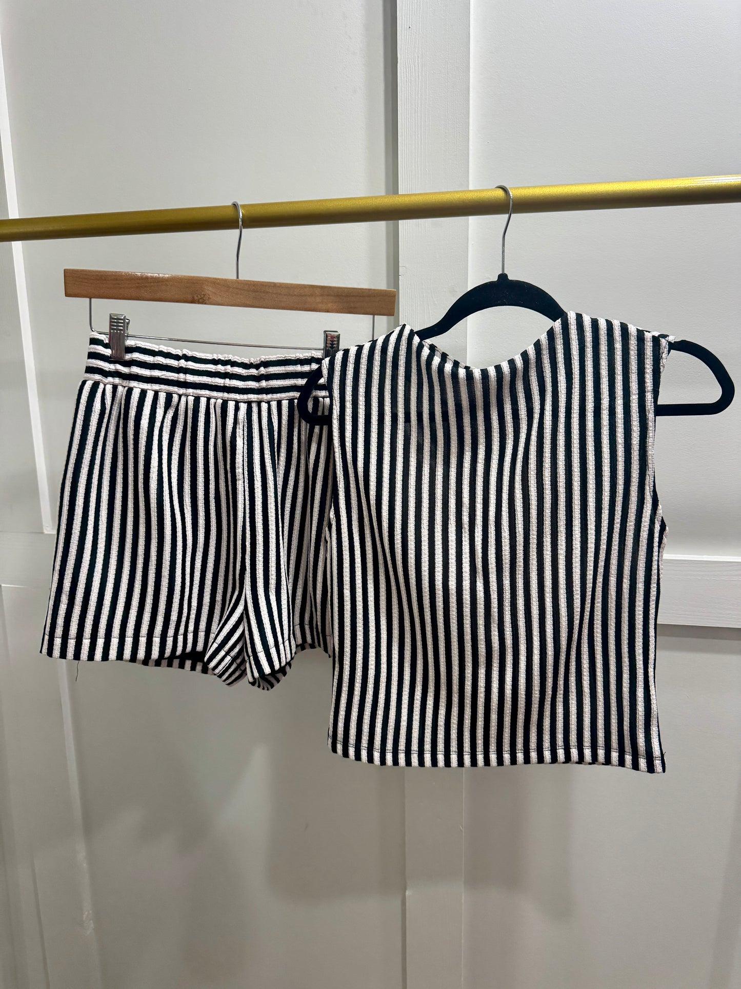 Black and white striped top