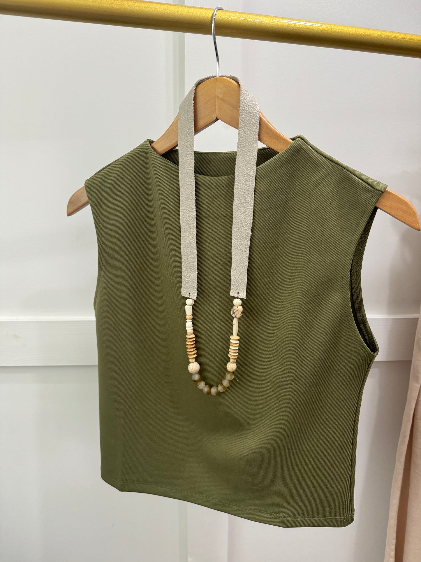 Olive high neck blouse