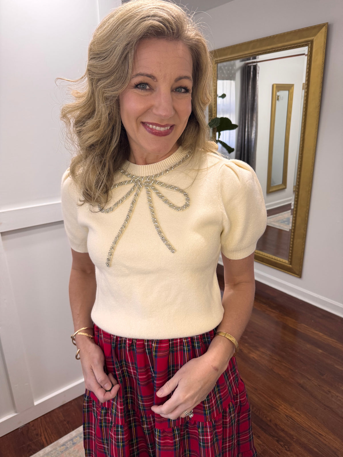 Ivory bow sweater