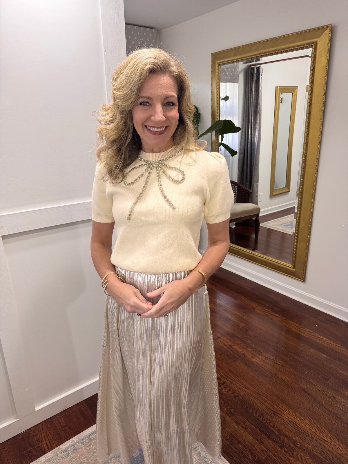 Ivory bow sweater