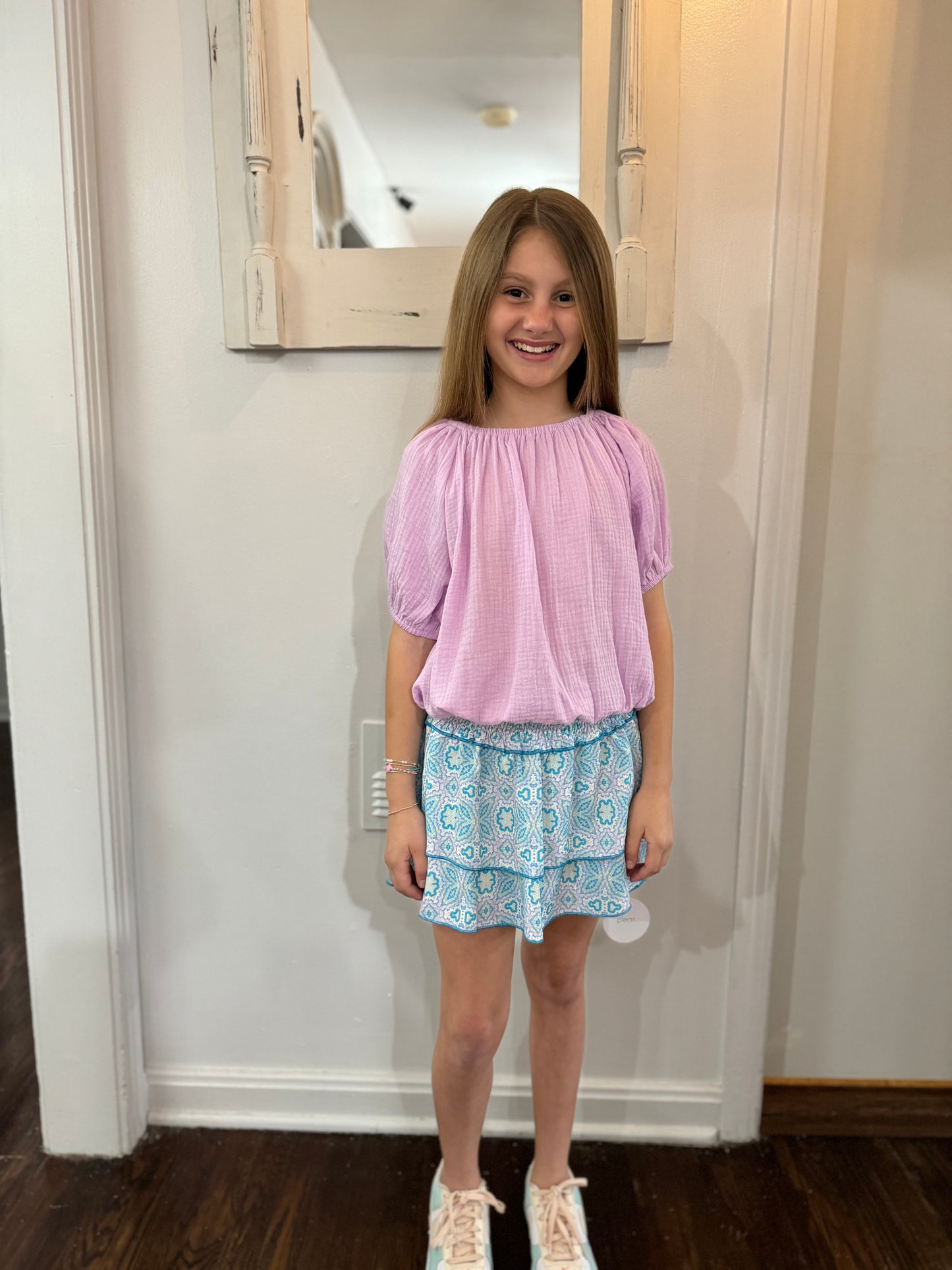 Island teal scottie skirt- Tween