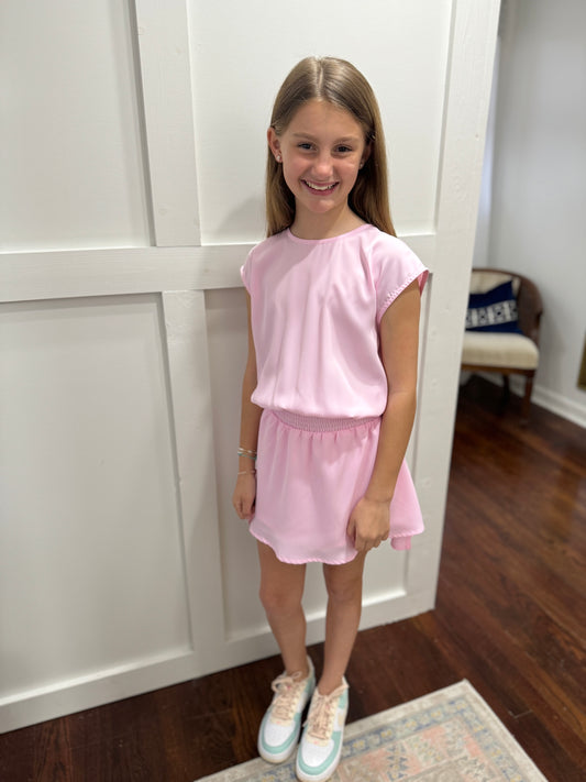 Josie peony pink dress- tween