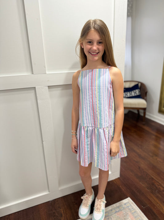 Lydia sorbet stripe dress- Tween